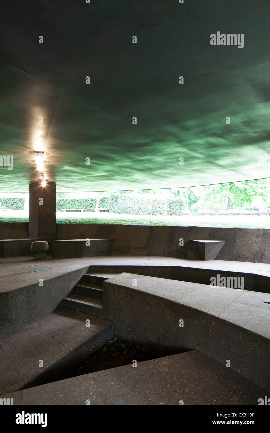 Serpentine Pavilion 2012, London, United Kingdom. Architect: Herzog & De Meuron and Ai Wei Wei, 2012. Interior view of the pavil Stock Photo