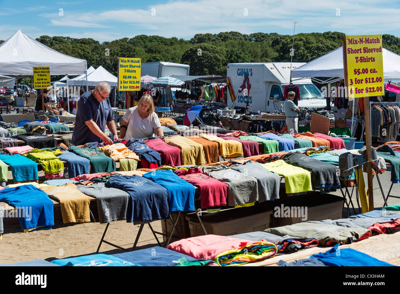 Wellfleet flea market, Cape Cod, Massachusetts, USA Stock Photo