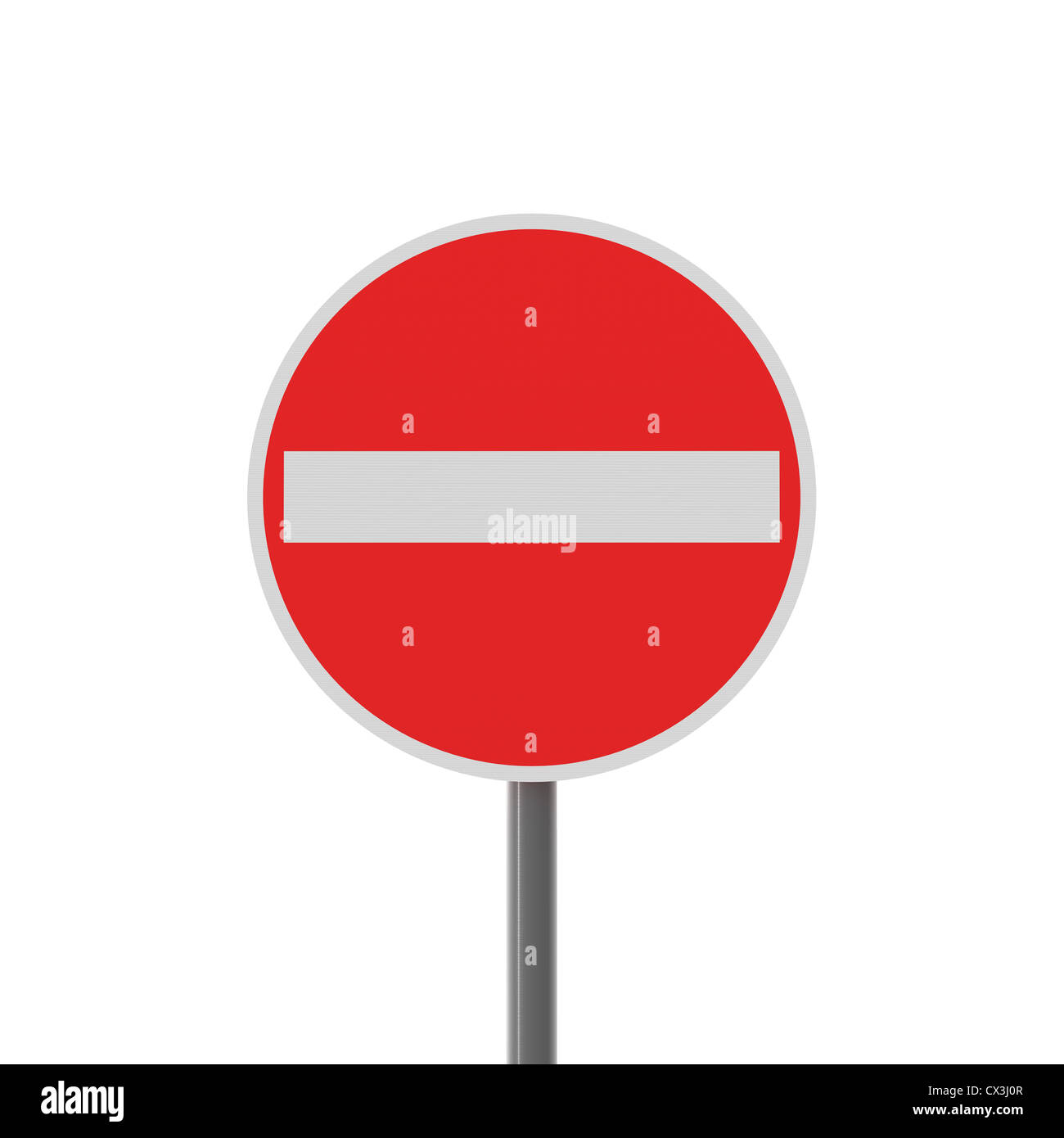 Durchfahrt verboten Schild vor weissem Hintergrund Stock Photo