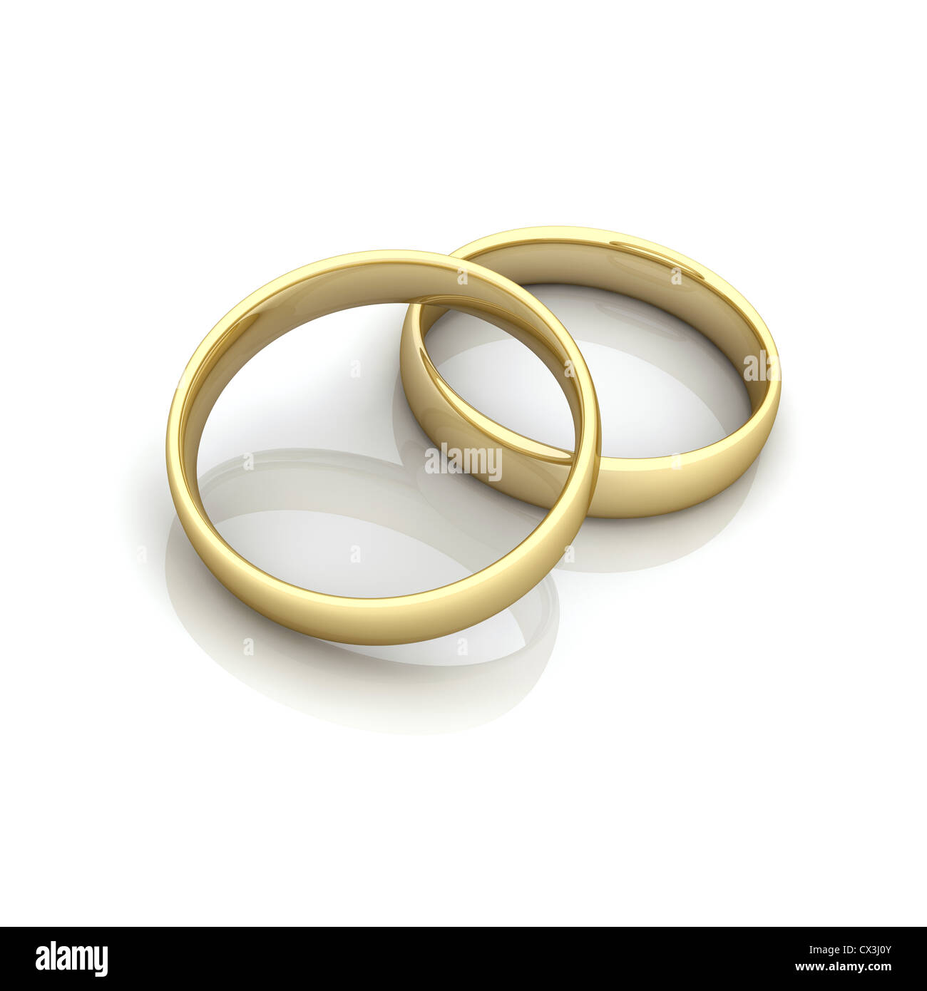 2 Ringe beieinander, Symbol für Fusion / Heirat - 2 rings, symbol for marriage / fusion Stock Photo