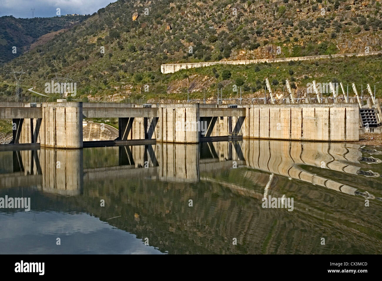 PORTUGAL, Douro River, Valeria Dam Stock Photo