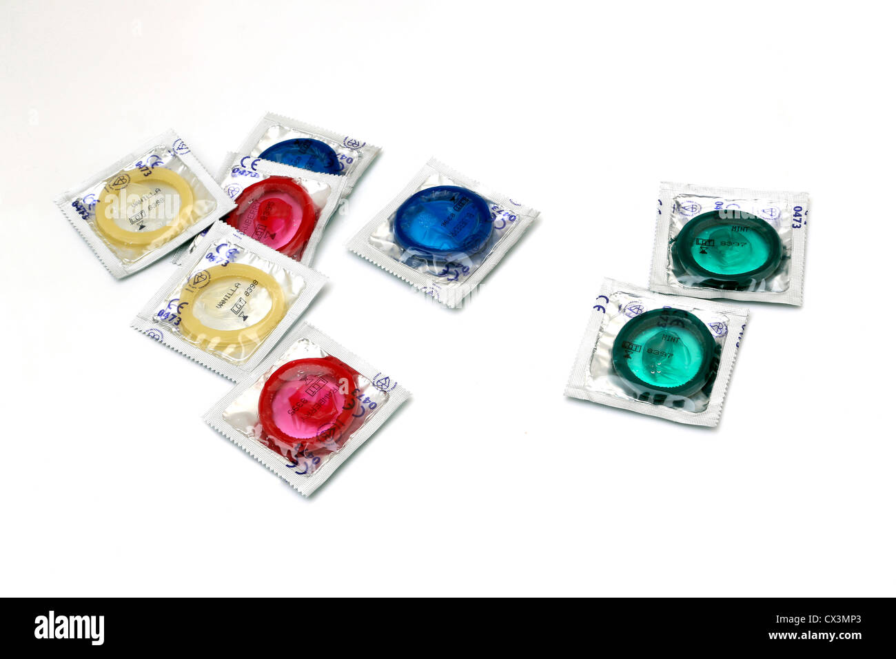 Packets Of Condoms Stock Photo