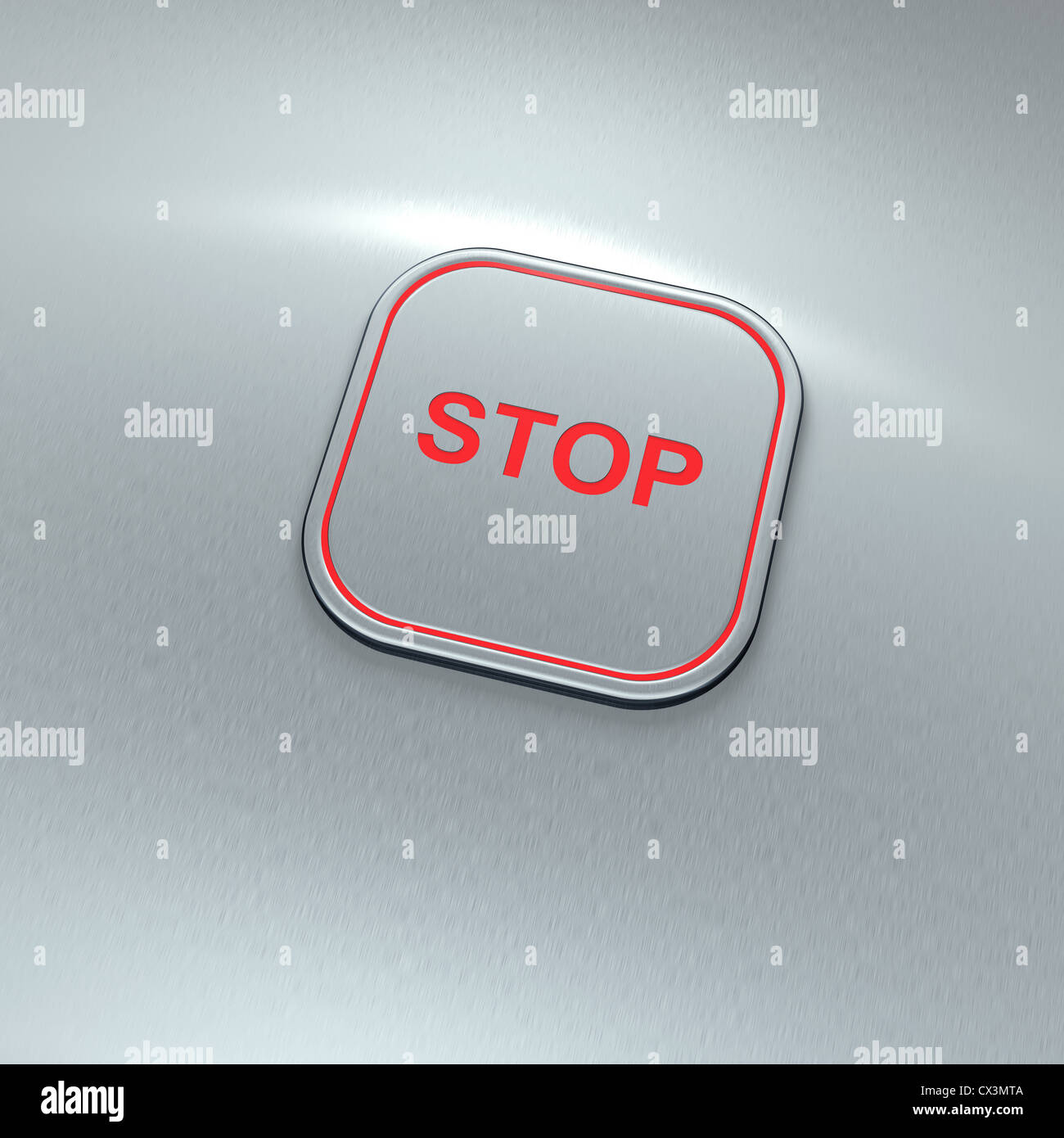stop switch, button - Rote Taste Stop, Notfall Stock Photo