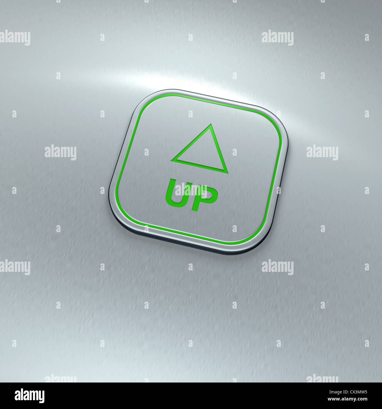 elevator panel, up - Fahrstuhl Bedienfeld, hoch Stock Photo