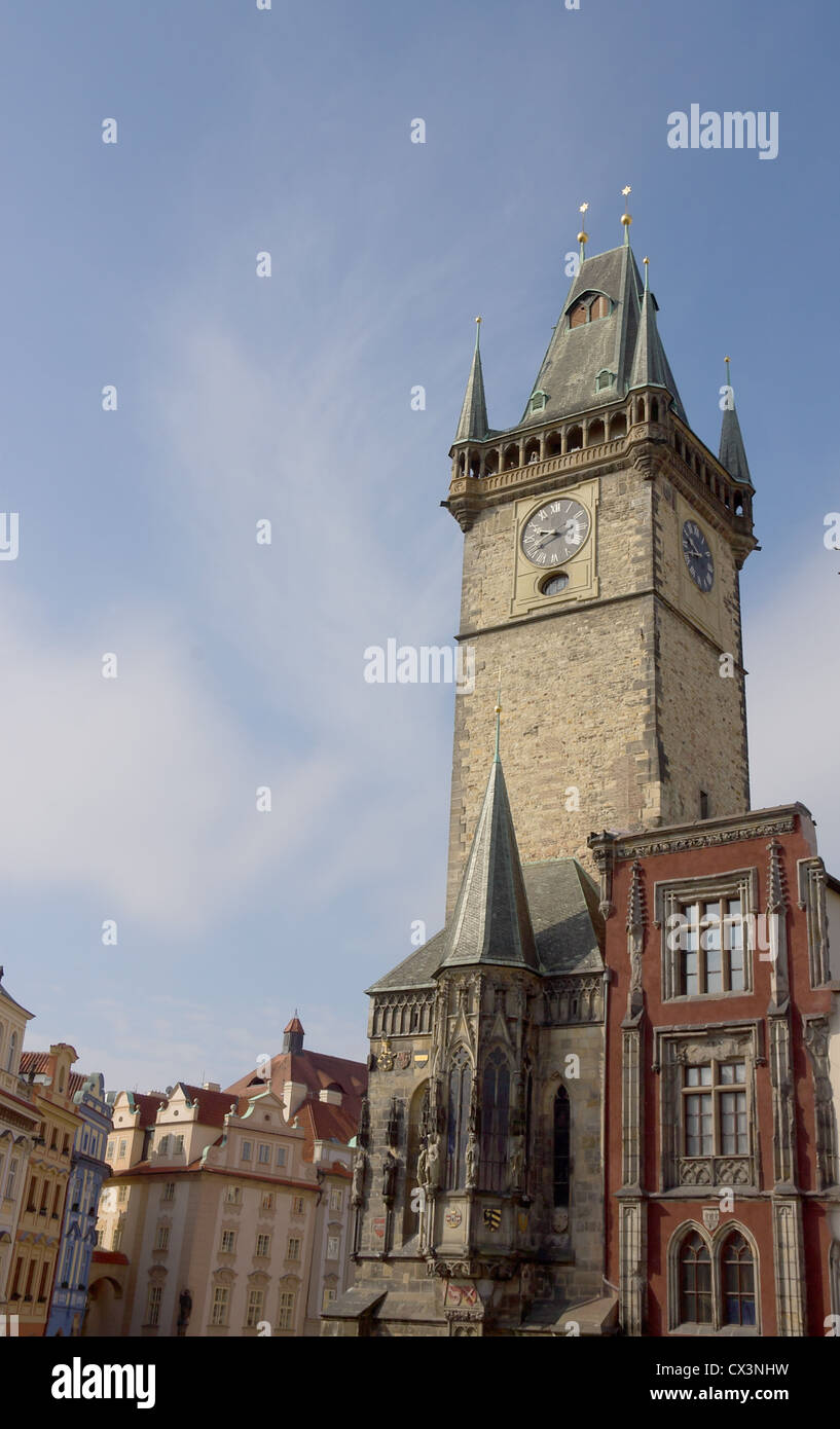 City hall on Old Town Square (Staromestske namesti), circa 1364.  Historic center of Prague (UNESCO site). Czech Republic Stock Photo
