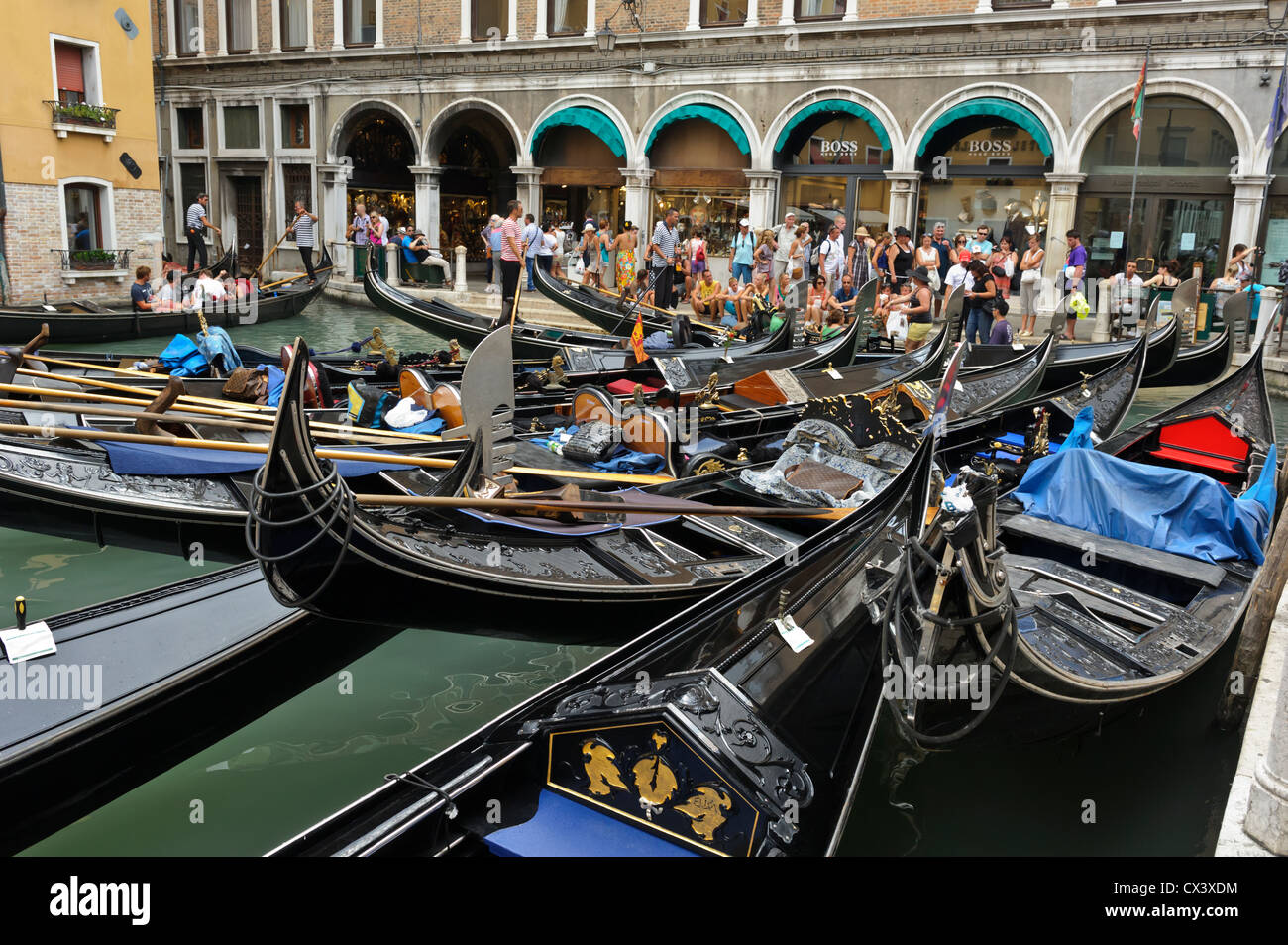 Gondola Station, Venice, Italy. Stock Photo