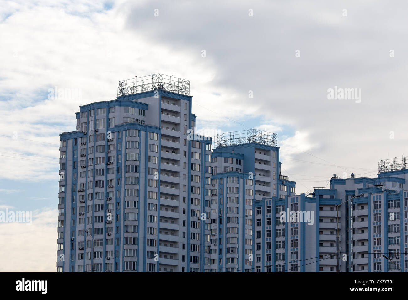 Modern condominium building in the outskirts Osokorki in Kiev, Ukraine, Eastern Europe. Stock Photo