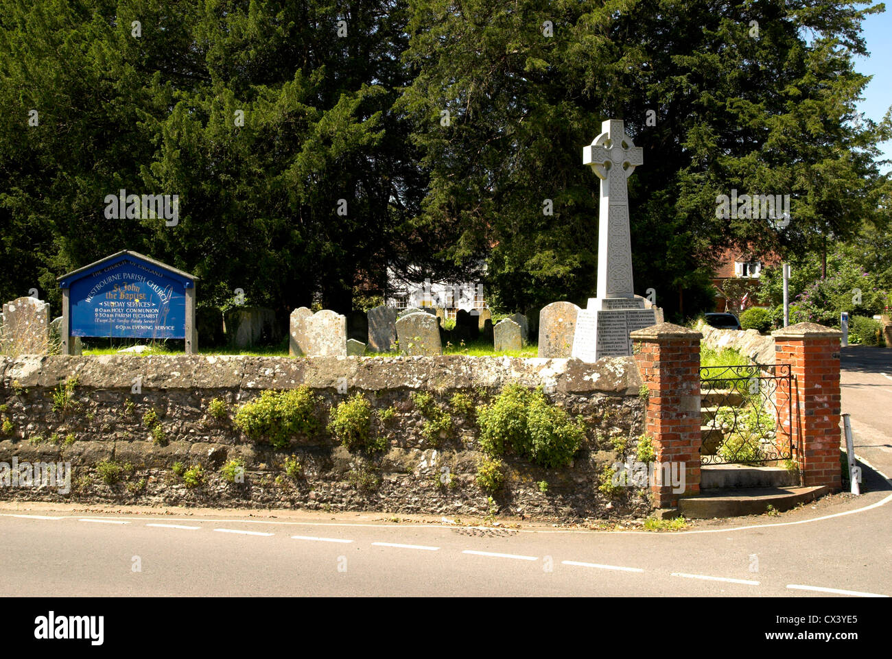 Westbourne War memorial in the grounds of the St John the Baptist