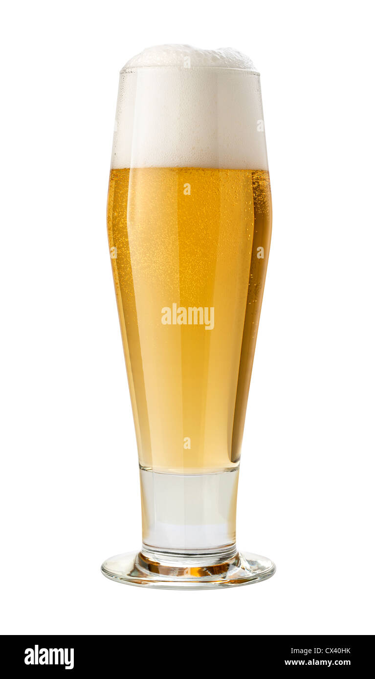 Classic Pilsner (Beer) isolated on white. Stock Photo