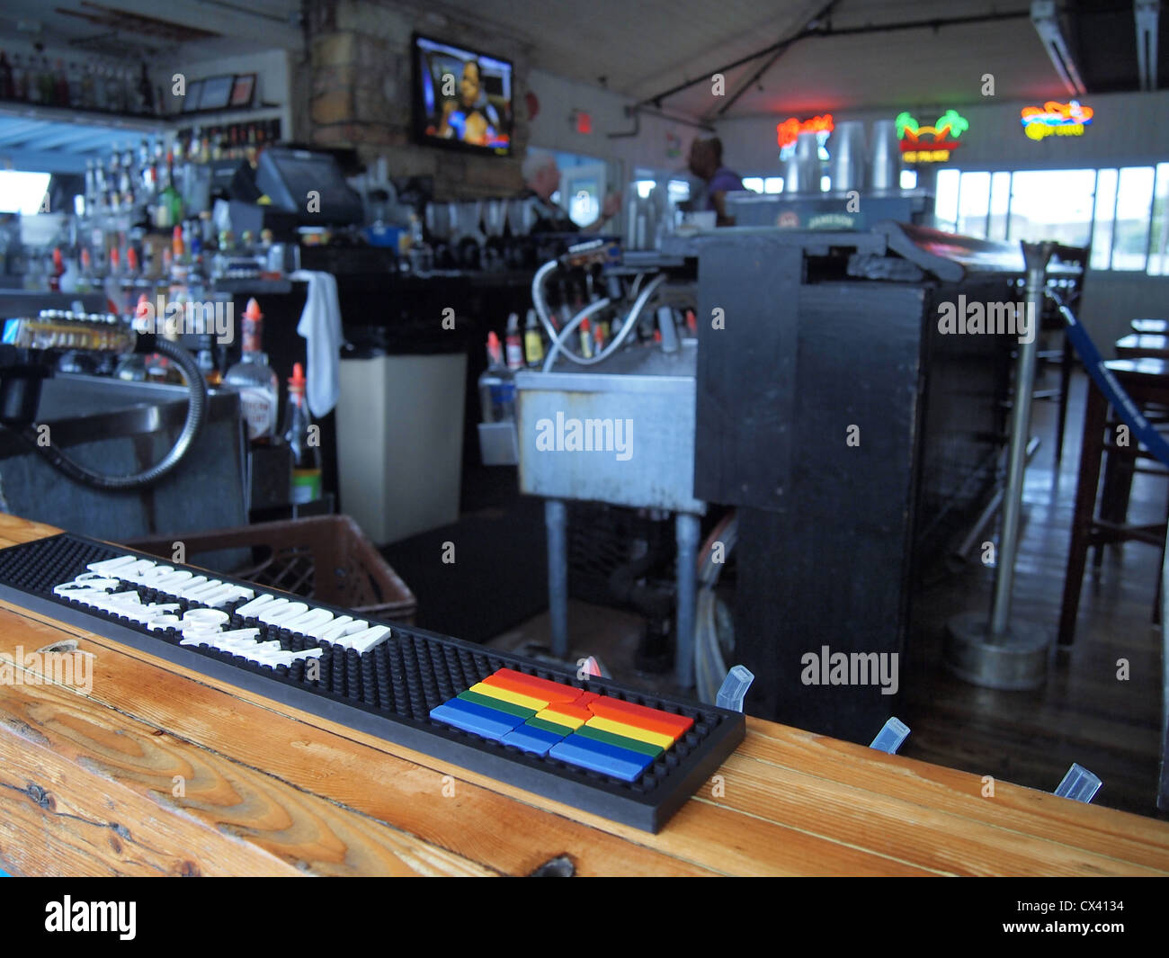 The Bar At The Ice Palace Disco In Cherry Grove Fire Island New York Usa August 15 12 C Katharine Andriotis Stock Photo Alamy
