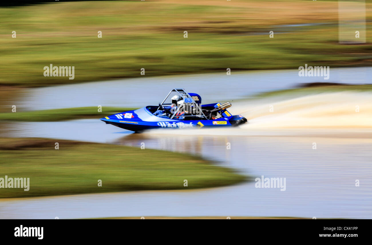Australian Jet Sprint Boat championship timed sprint runs on enclosed