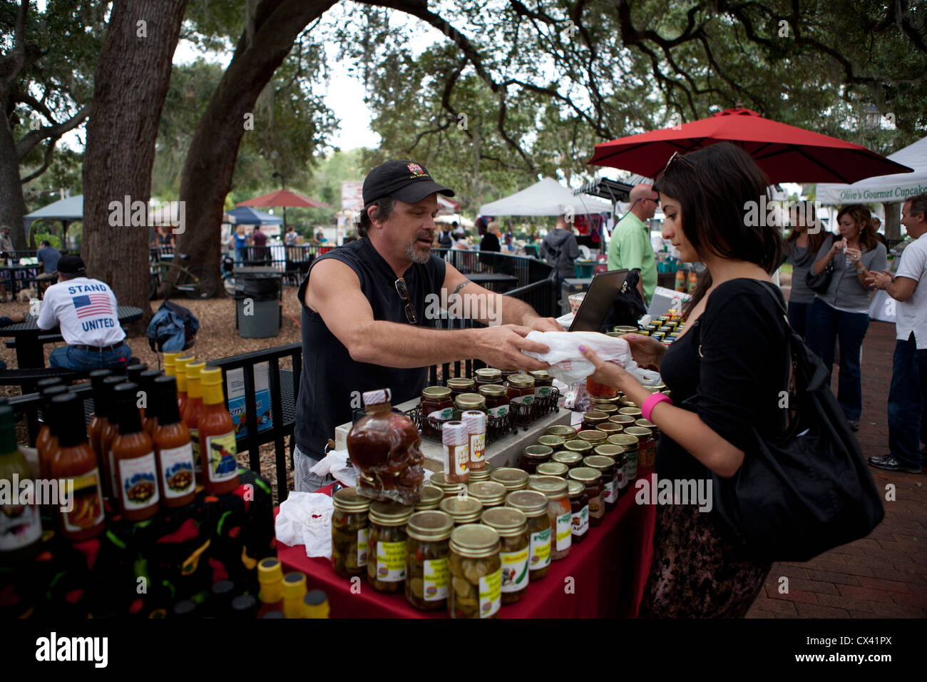 Flea Market Lake Eola Orlando Florida USA Stock Photo Alamy