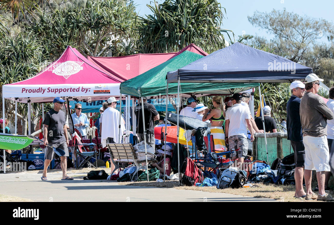 Surf Lifesaving carnival Tugun Beach Queensland surf clubs attend a surf carnival held on the
