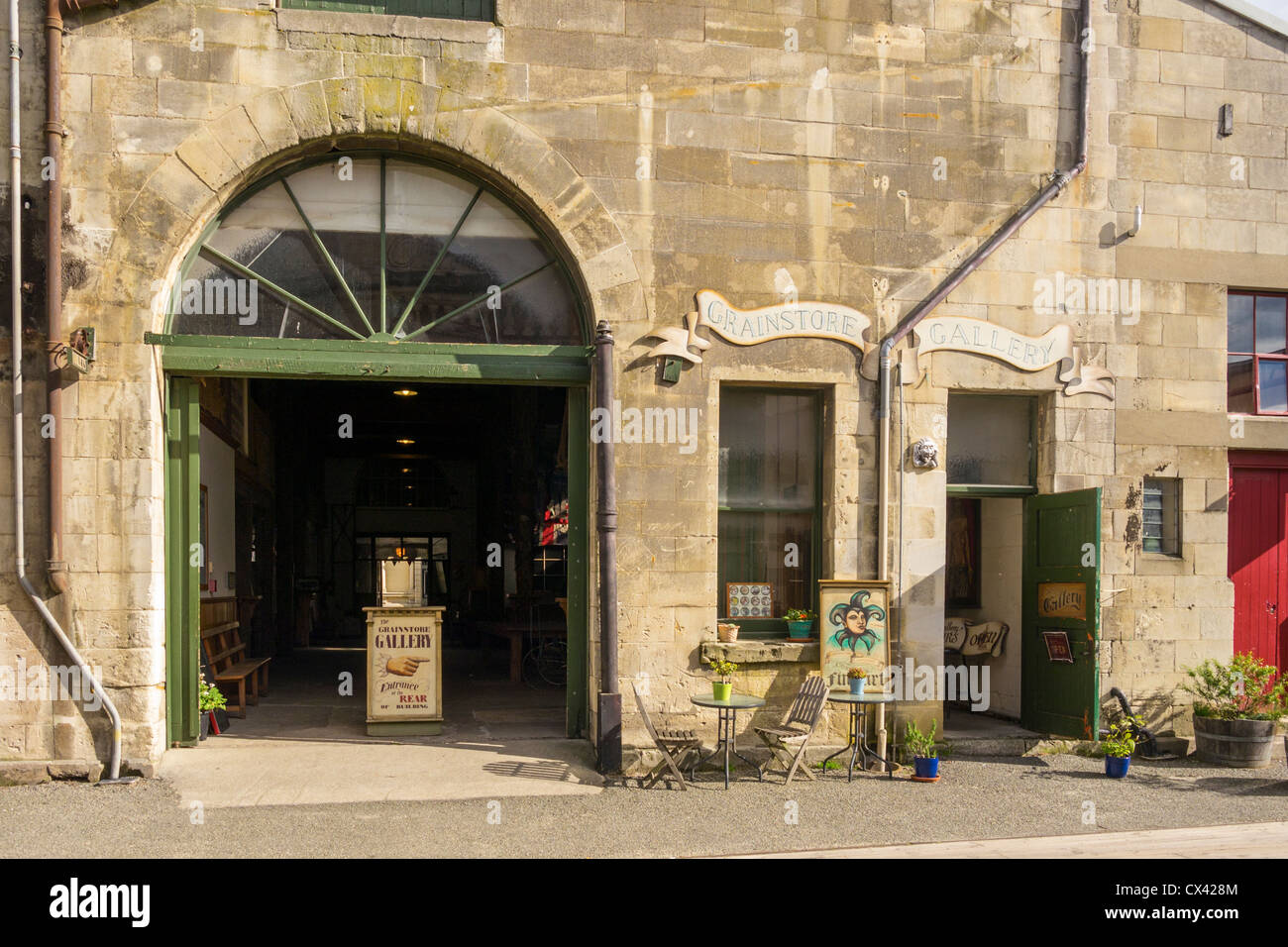 Grainstore Gallery, Harbour Street, Victorian Precinct, Oamaru, Otago, New Zealand. Stock Photo