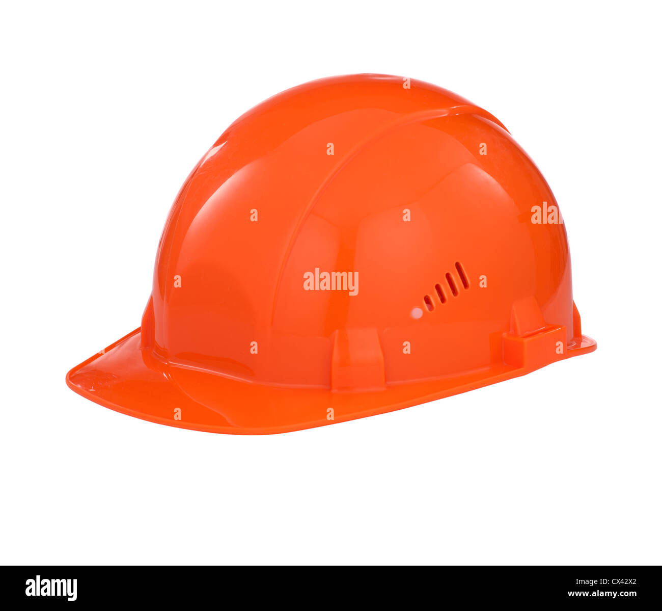 Orange builder safety hard hat with clipping path included Stock Photo