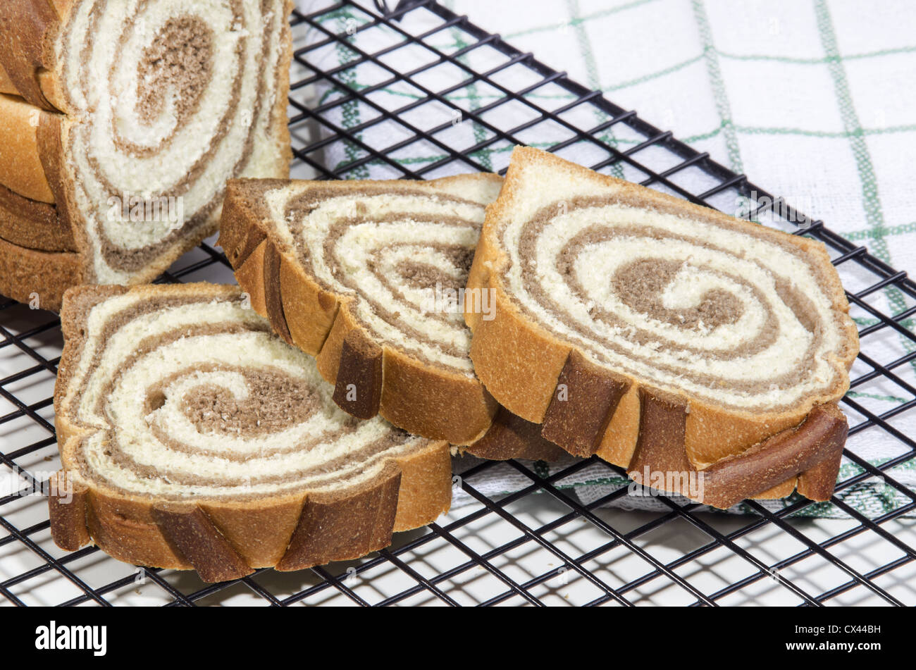 freshly baked chocolate and vanilla cake on a baking tray Stock Photo ...