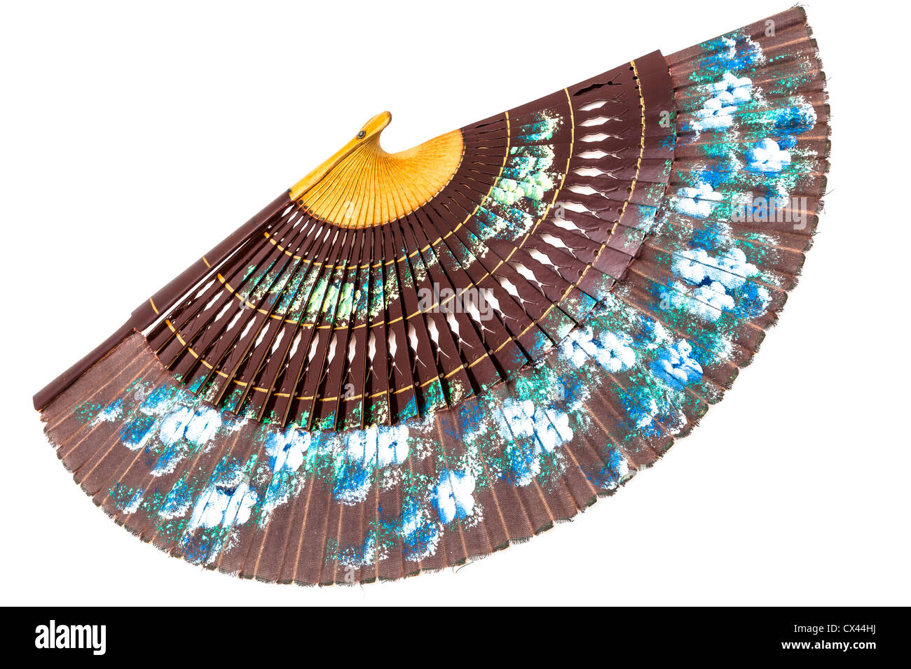 A beautiful spanish fan on a white background Stock Photo - Alamy