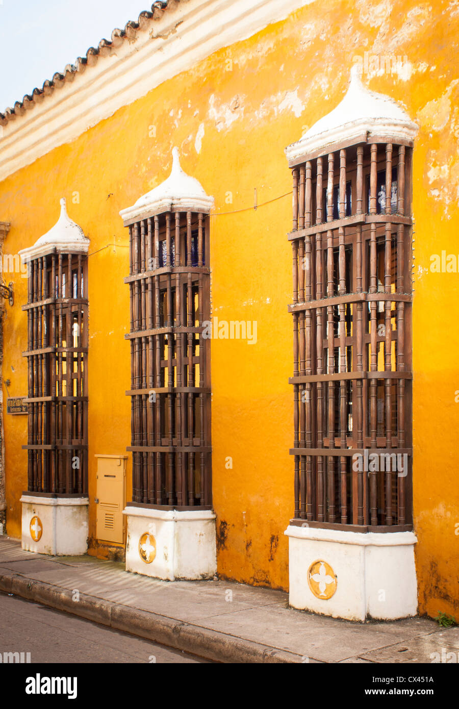 colonial architecture, Cartagena, Colombia Stock Photo