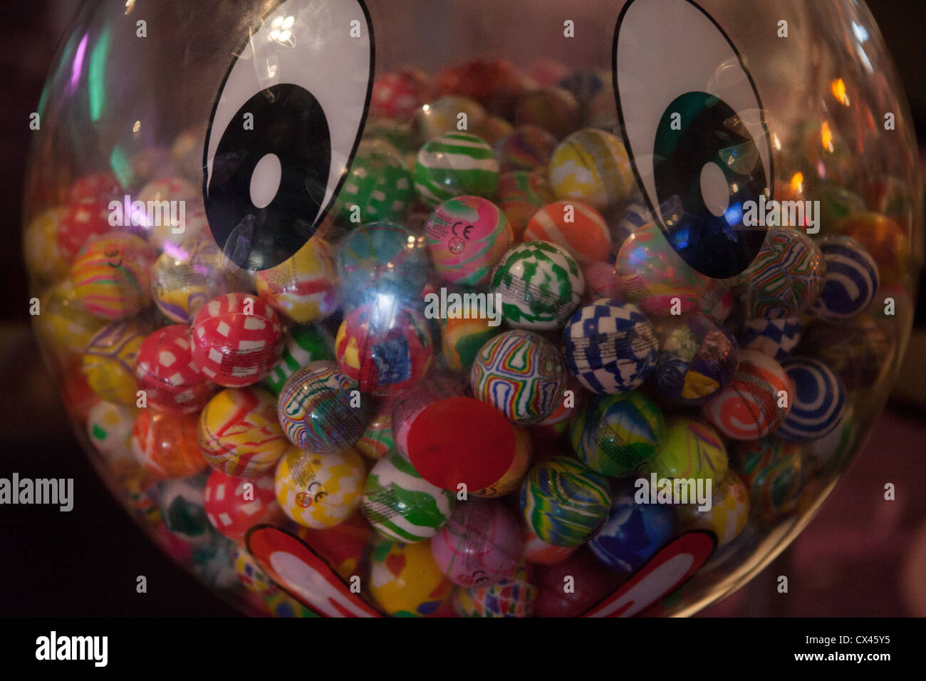 ball bouncy eyes vending glass colours sphere Stock Photo Alamy