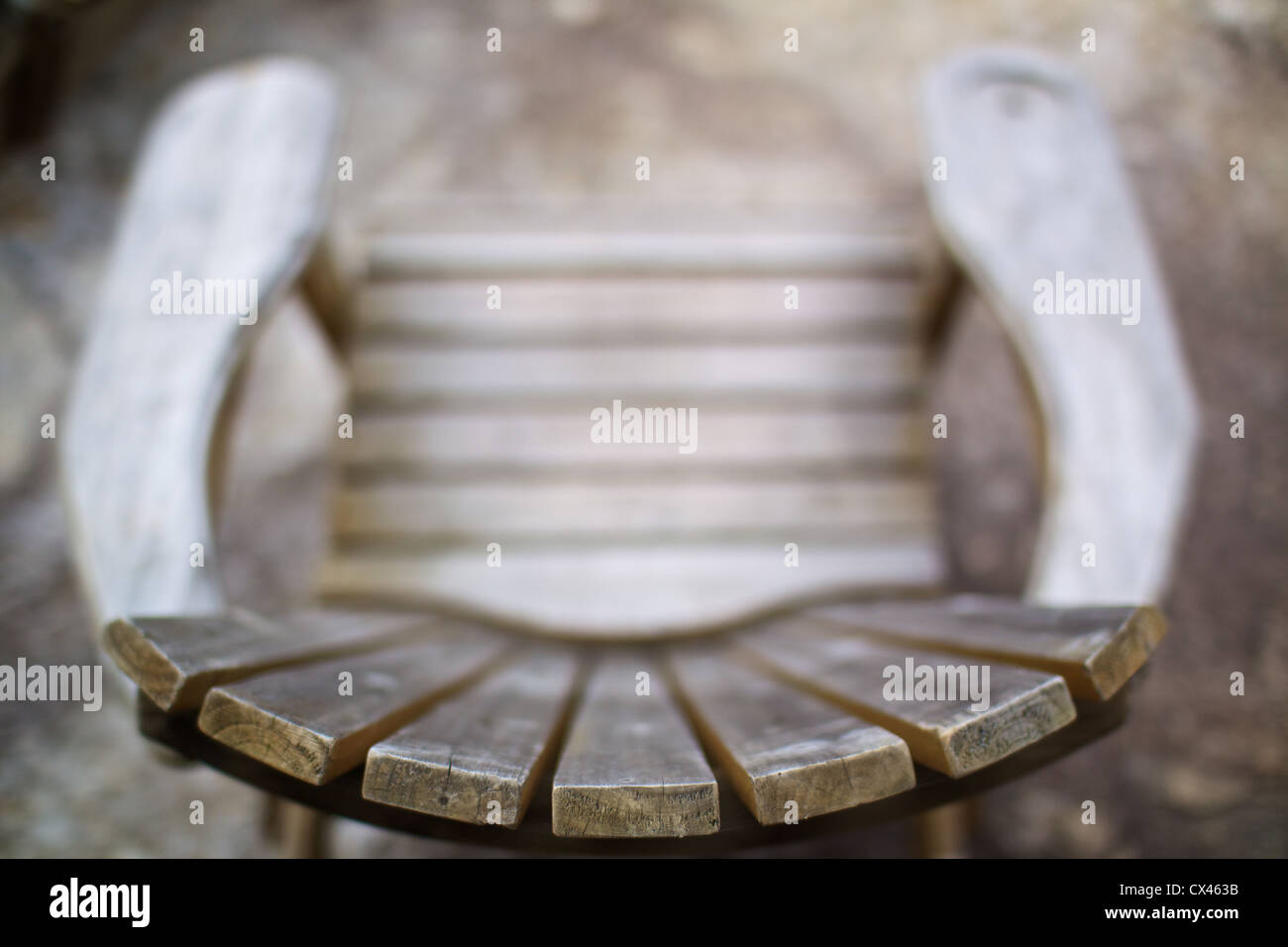 Adirondack chair shallow depth of field at the cottage Stock Photo