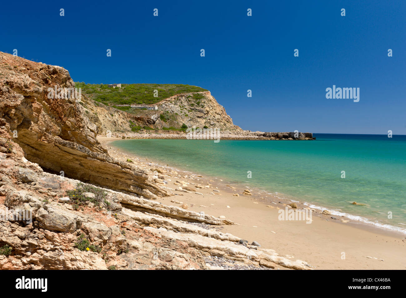 Portugal, the Western Algarve, Praia de Cabanas Velhas, Almadena Stock Photo