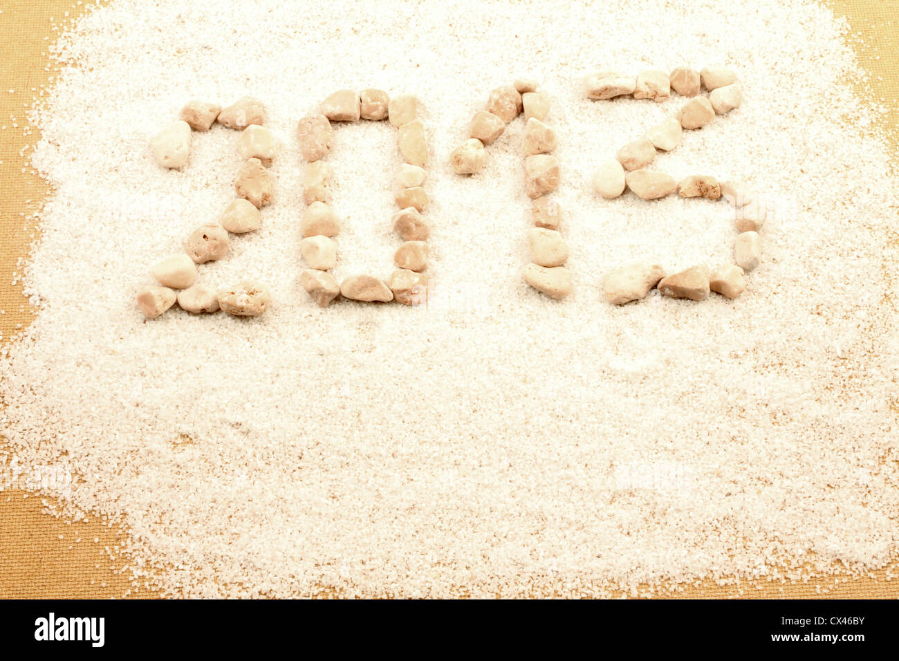 New year 2013 written with pebbles. Stock Photo
