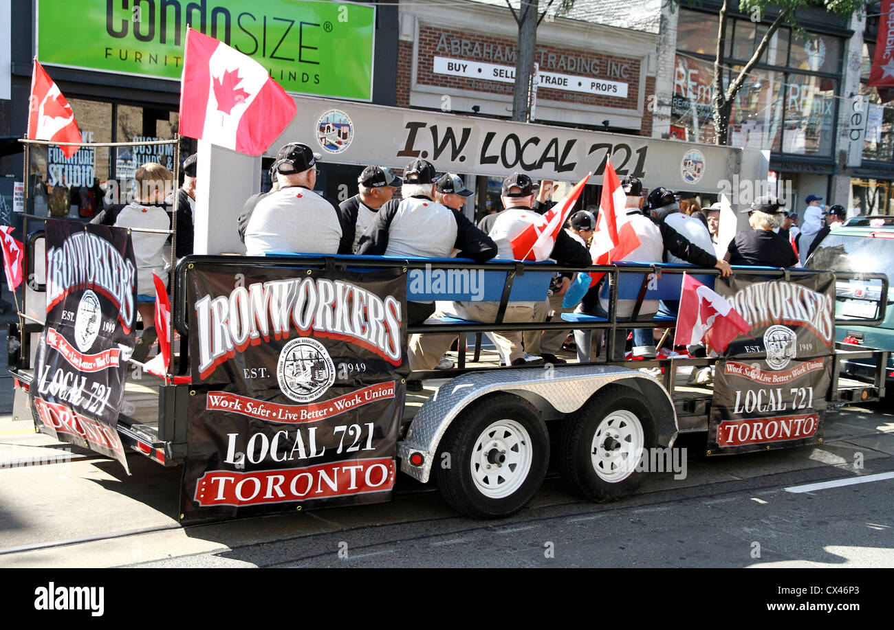 Iron Workers during the annual Labor Day Parade in Toronto Stock Photo Alamy