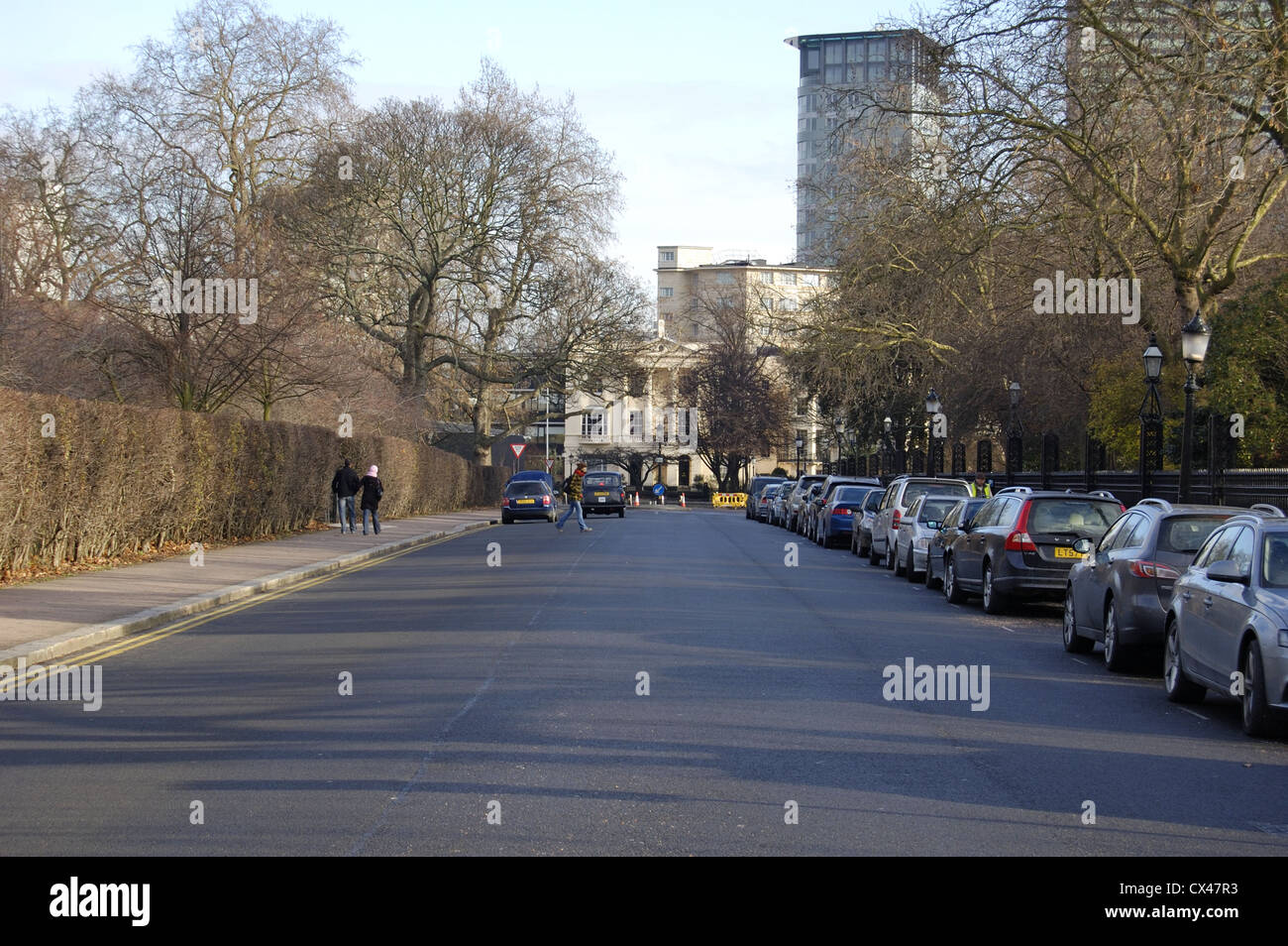 Cars parked on street in Regents Park, London, England Stock Photo - Alamy