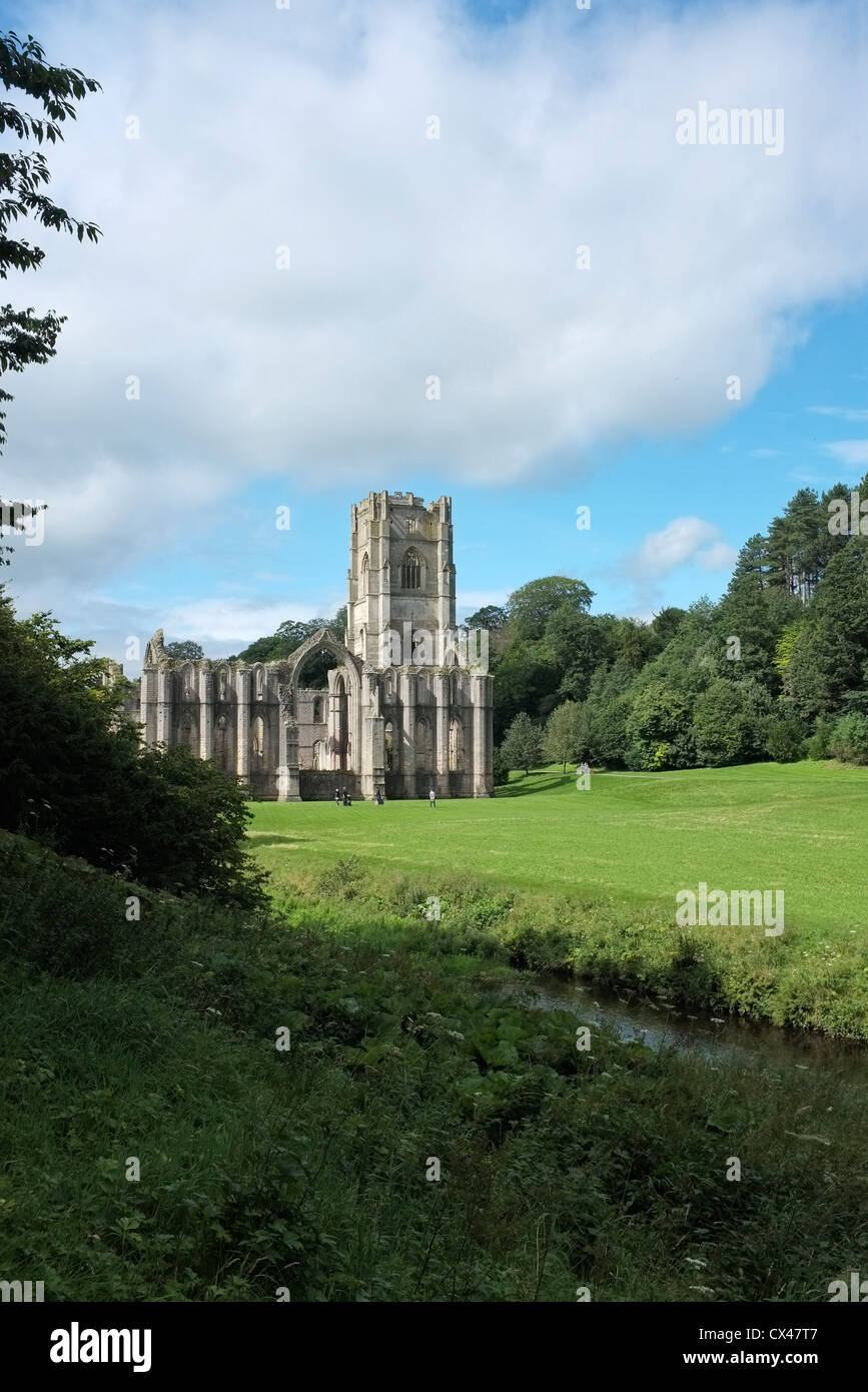 Fountains Abbey and Studley Royal Estate in Yorkshire Stock Photo