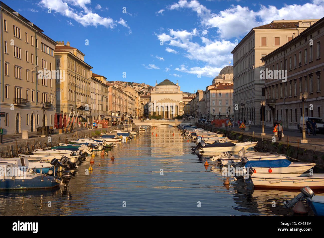 Trieste Grand Channel Canal Grande With Sant Anthony Church Stock Photo Alamy