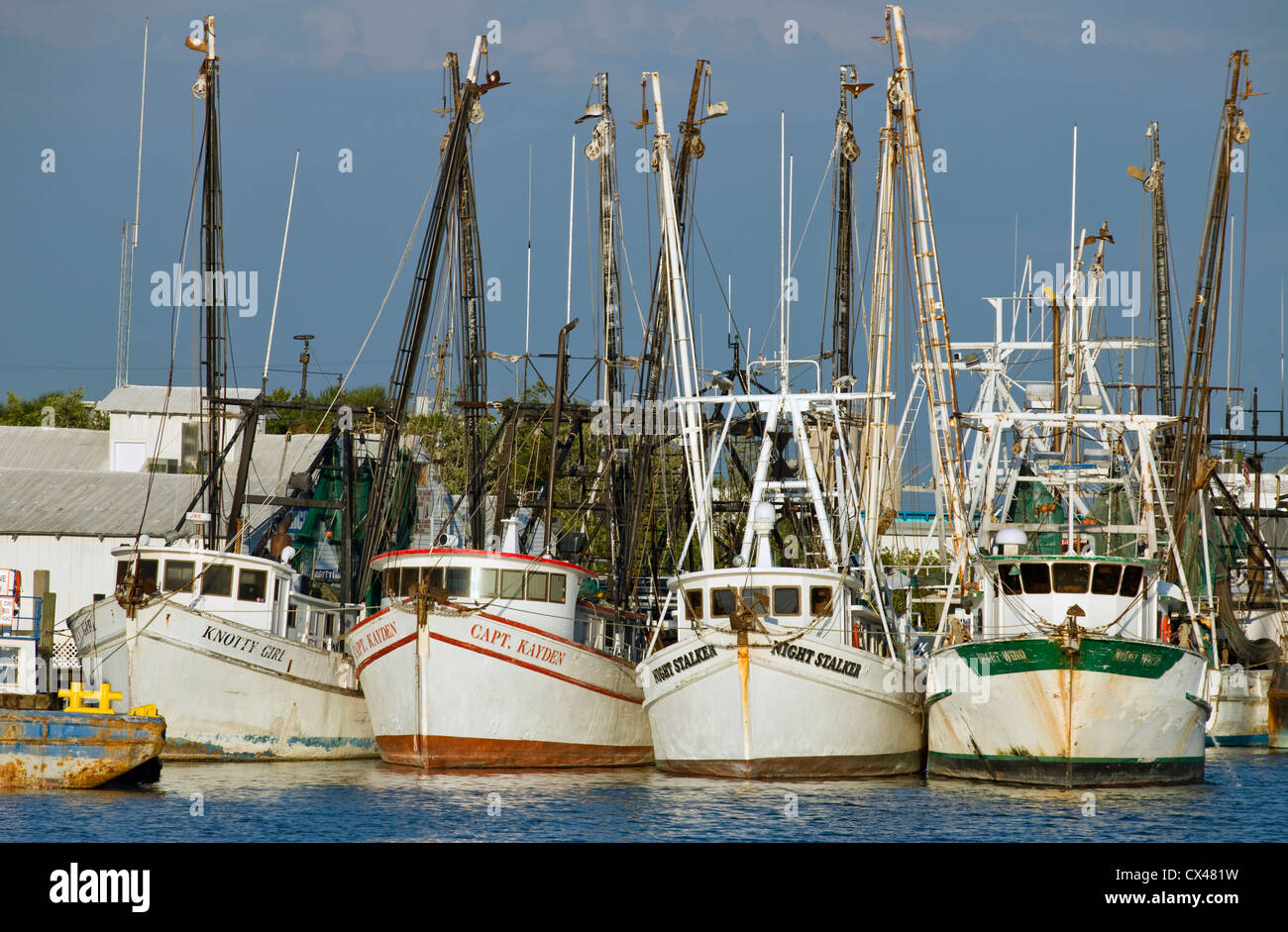 SHRIMP FISHING BOAT FLEET FISHERMANS WHARF INTERCOASTAL WATERWAY FORT