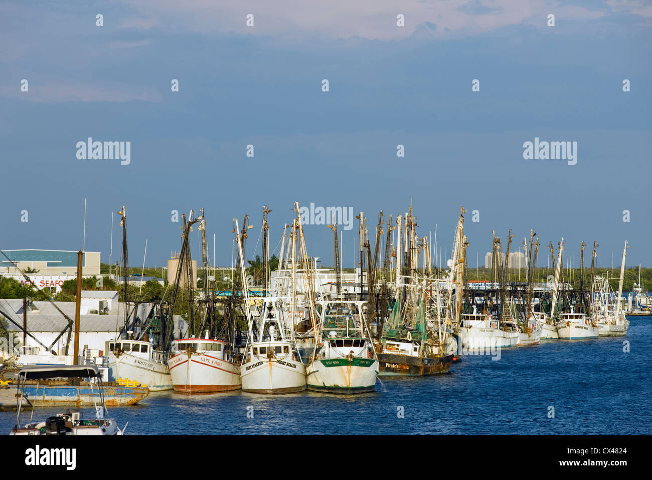 SHRIMP FISHING BOAT FLEET FISHERMANS WHARF INTERCOASTAL WATERWAY FORT