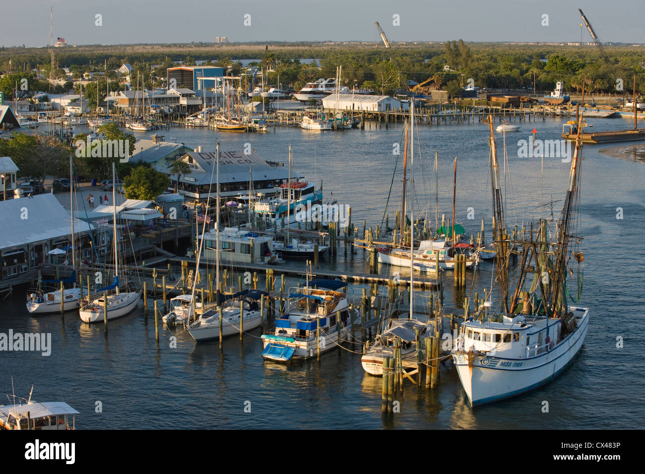 FISHERMANS WHARF INTERCOASTAL WATERWAY FORT MYERS BEACH FLORIDA USA