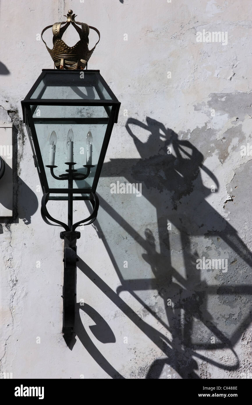 Ornate streets lamps in the The UNESCO World Heritage Site of Antigua ...