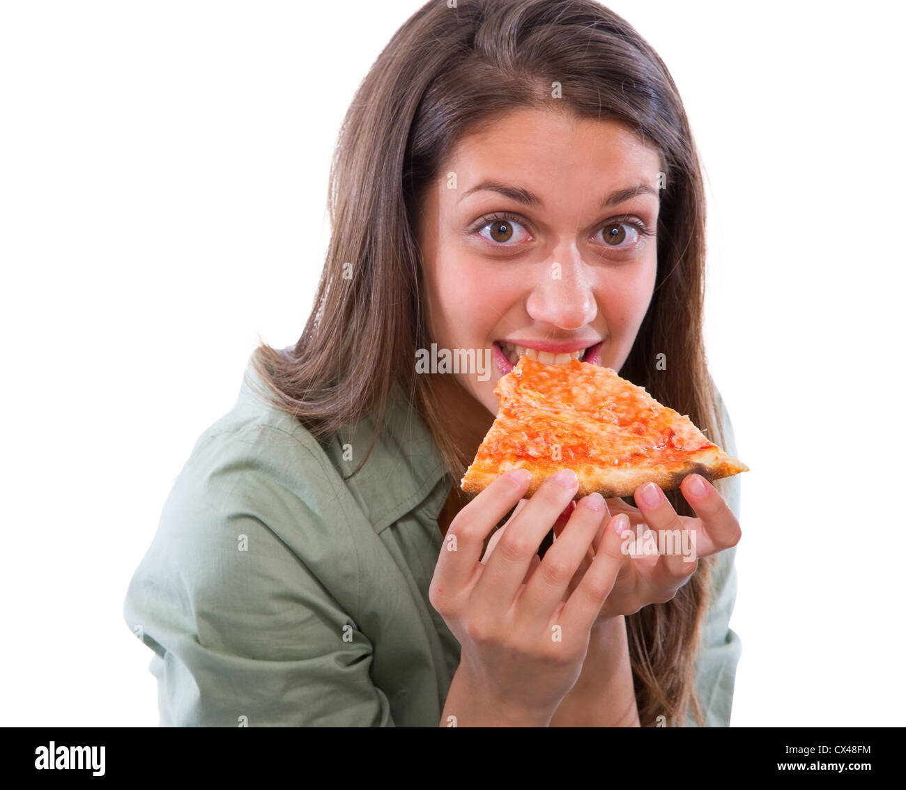 One person teen eating pizza hires stock photography and images Alamy