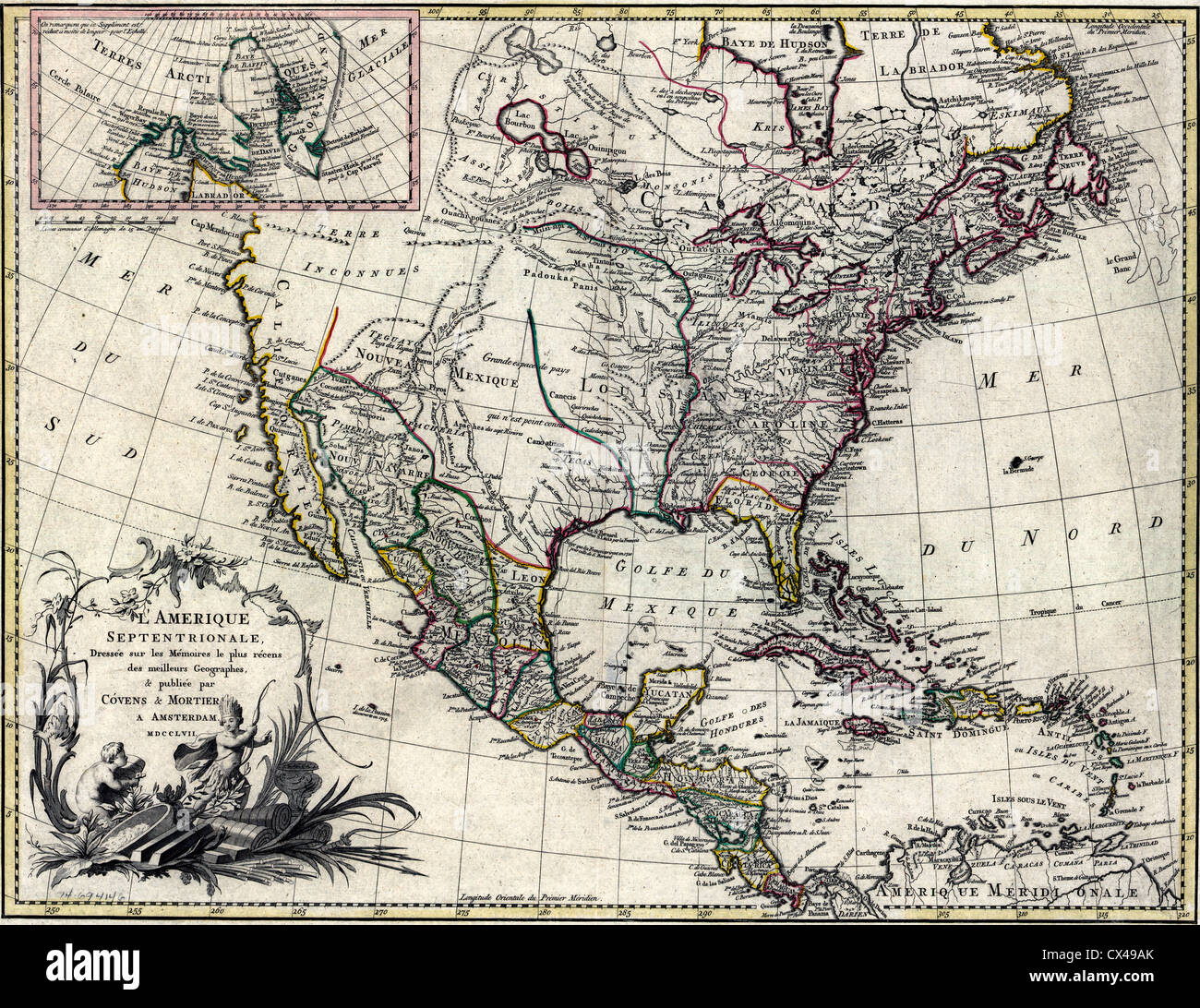 1700s America Hi Res Stock Photography And Images Alamy Lamrique Septentrionale Map Of North America Circa 1757 CX49AK 
