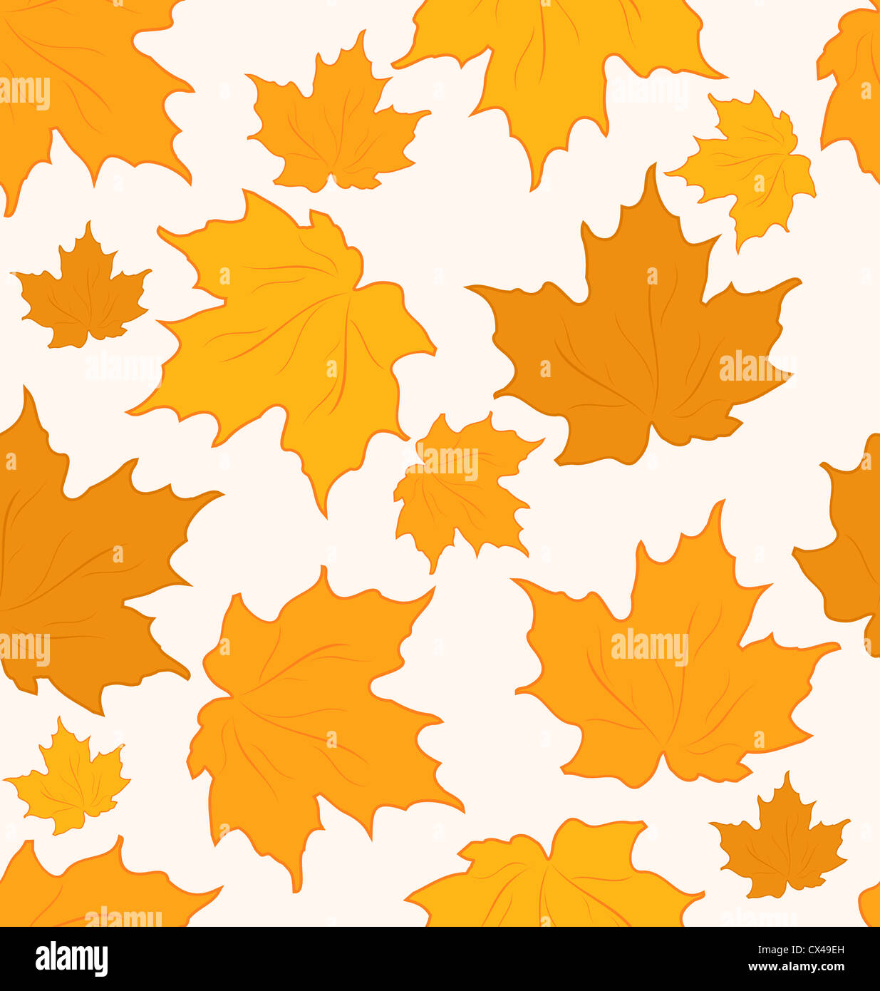 Illustration autumnal maple leaves, seamless background - vector Stock ...