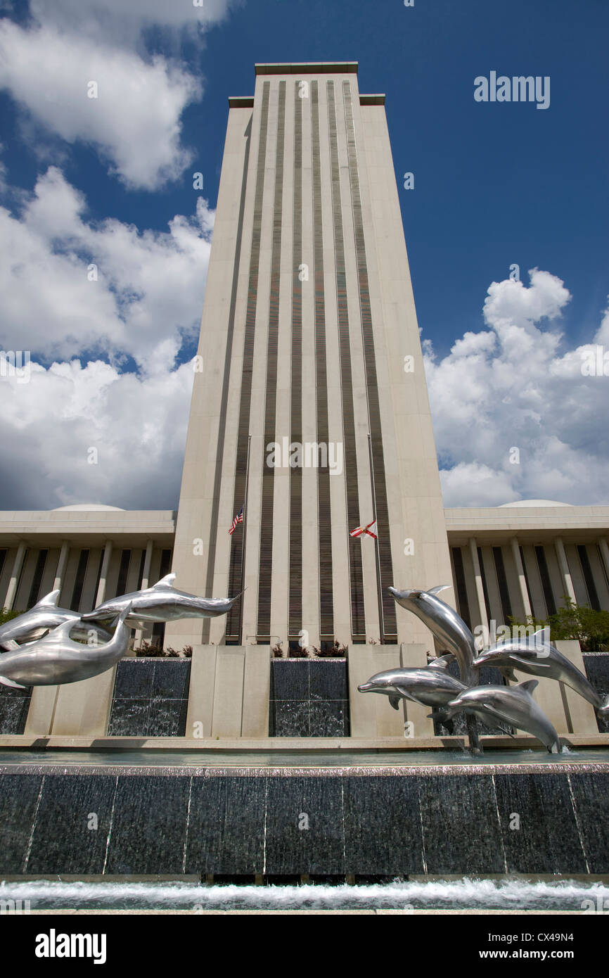 STORMSONG DOLPHIN SCULPTURE WALKER FOUNTAIN NEW STATE CAPITOL BUILDING TALLAHASSEE FLORIDA USA