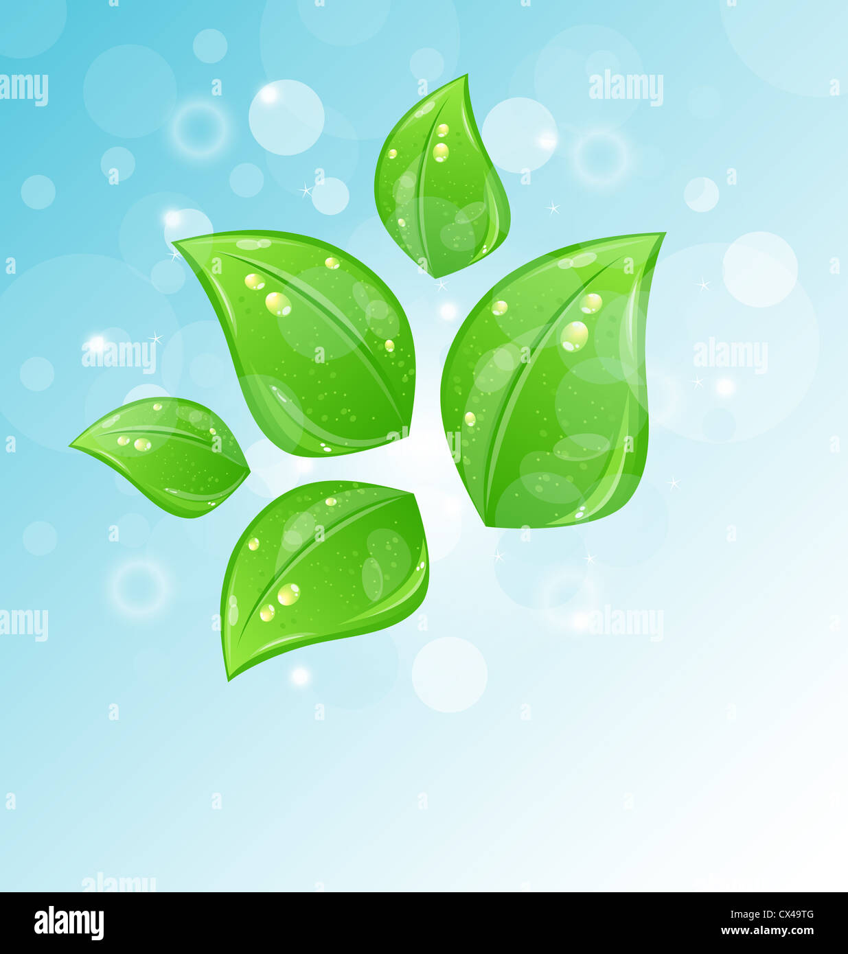 Illustration eco friendly background with green leaves - vector Stock ...