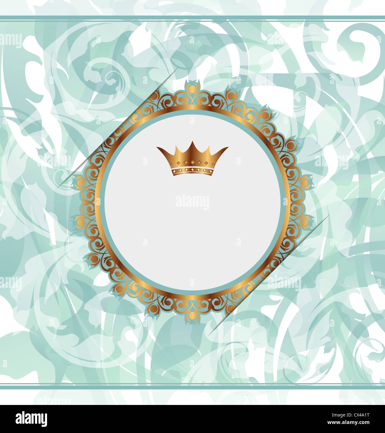 Illustration royal background with golden ornate frame and heraldic ...