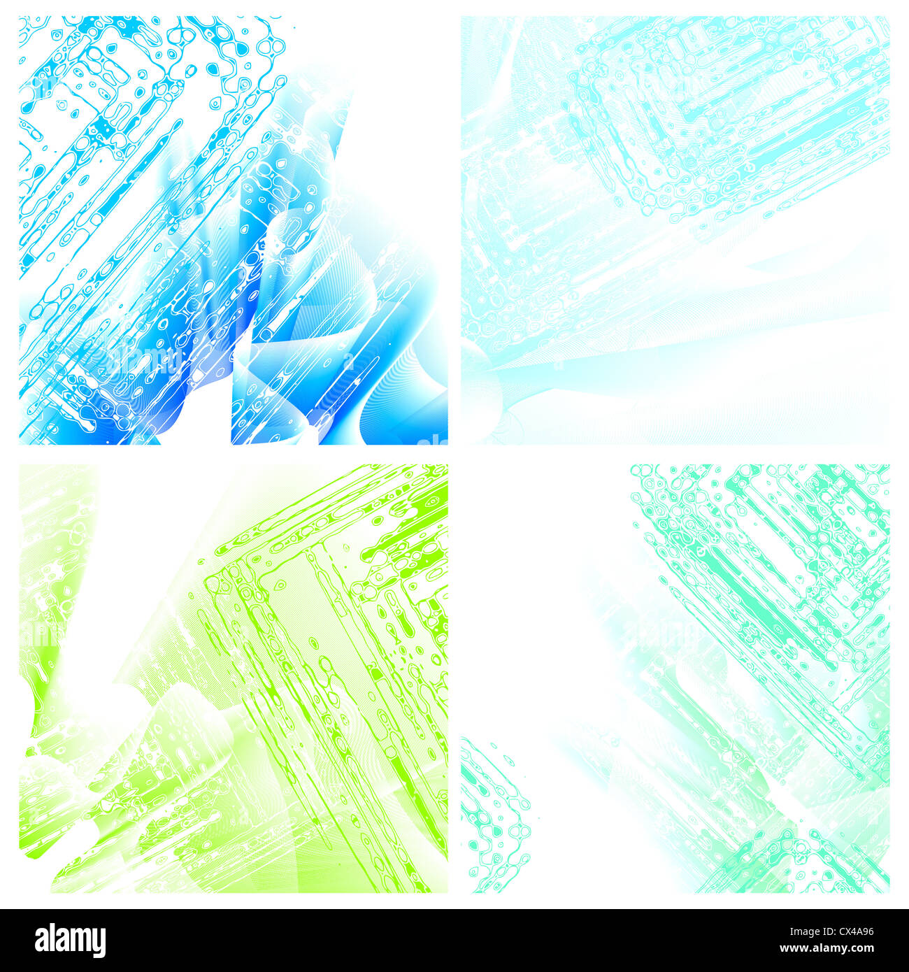 vector set of 4 stylized square backgrounds Stock Photo