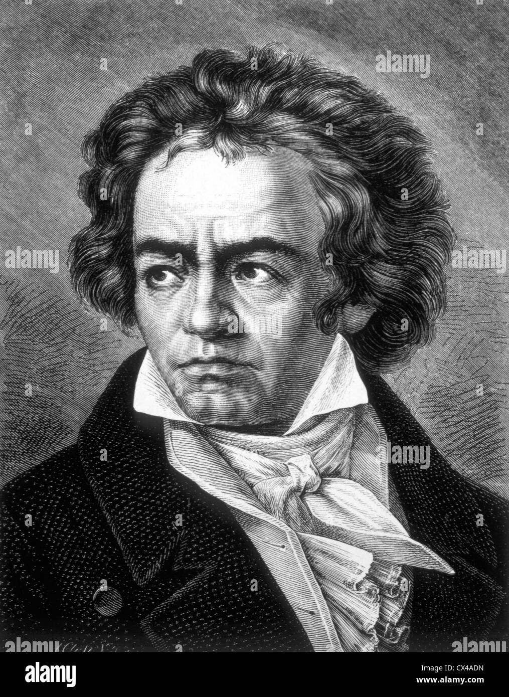 Ludwig van Beethoven, German Composer, Engraving Stock Photo