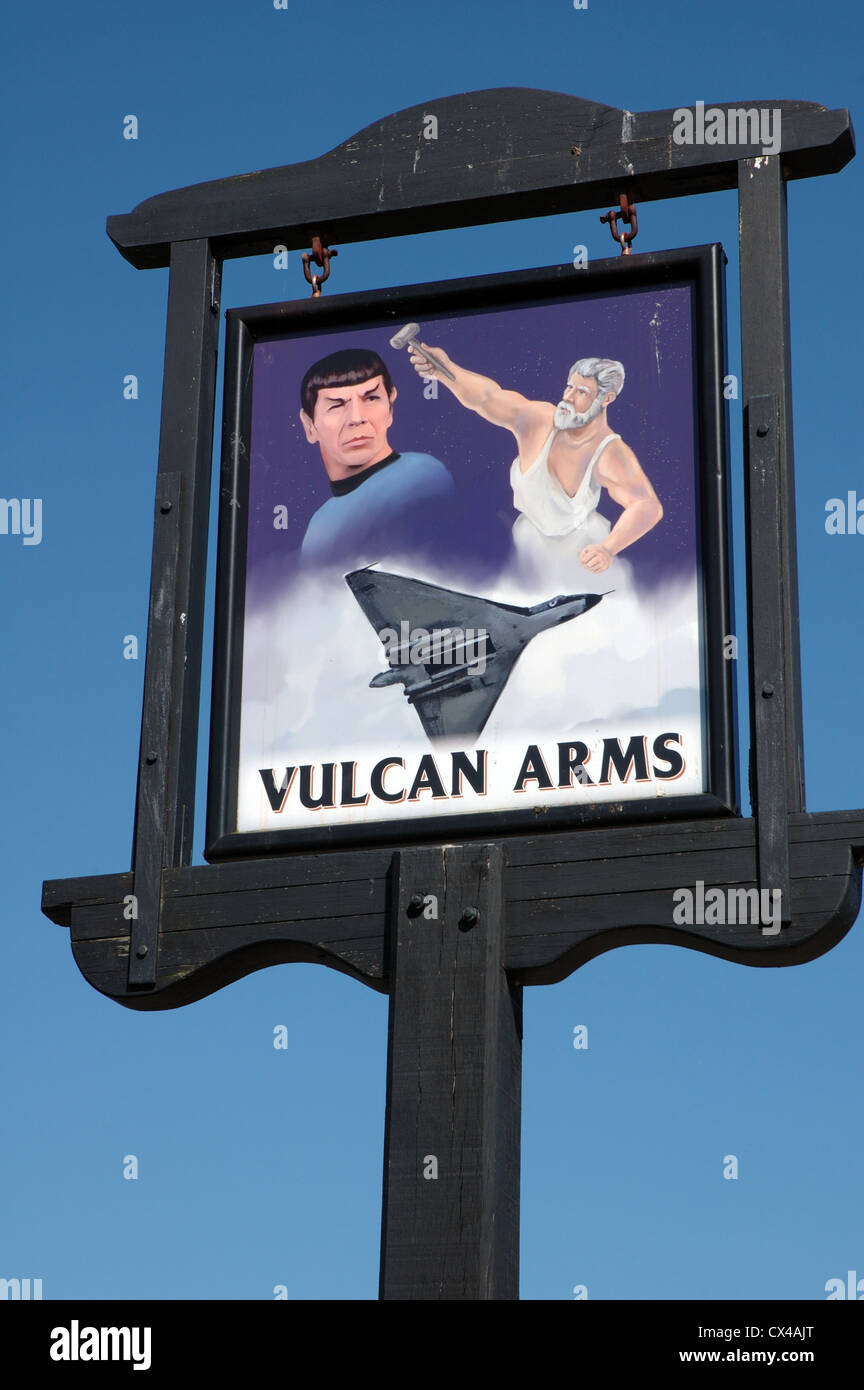 Awardwinning sign for the Vulcan Arms pub in Sizewell, Suffolk Stock