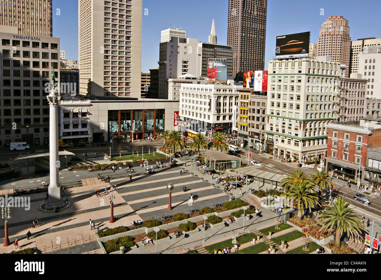 The Post and Stockton corner of San Francisco's Union Square. California,  USA Stock Photo - Alamy