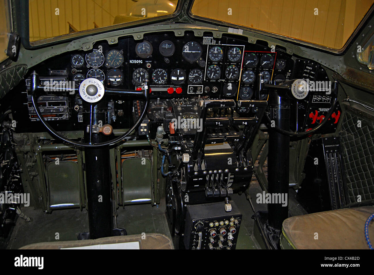 B-17 Flying Fortress Cockpit Palm Springs Air Museum Stock Photo