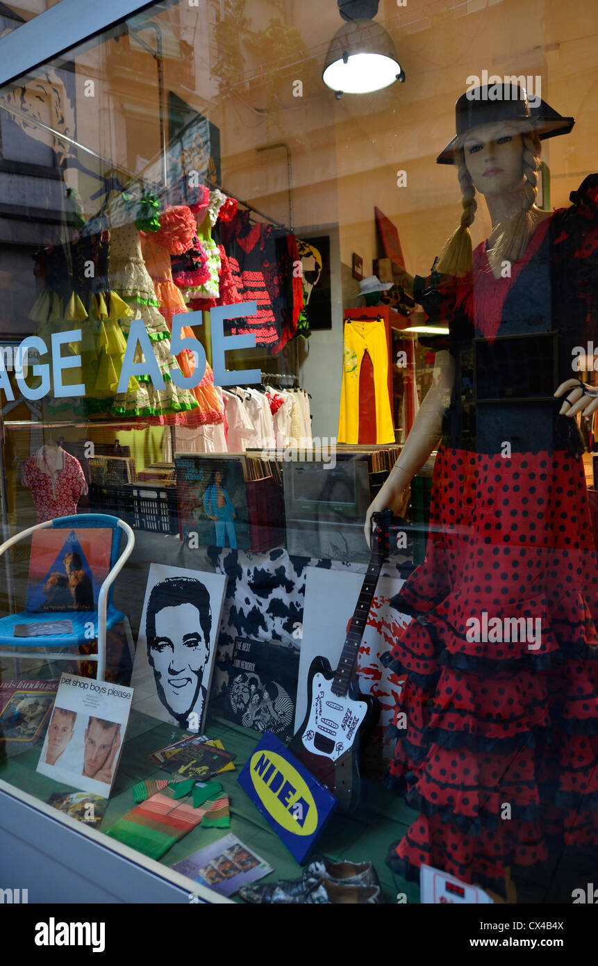 Bizarre showcase in a shop of Born neighborhood in Barcelona Stock Photo