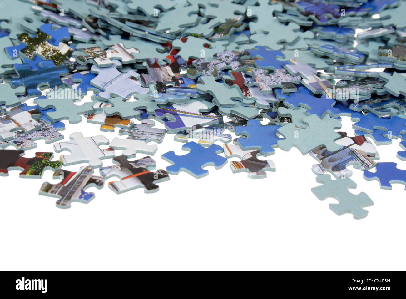 Pieces of puzzle isolated on white background Stock Photo - Alamy