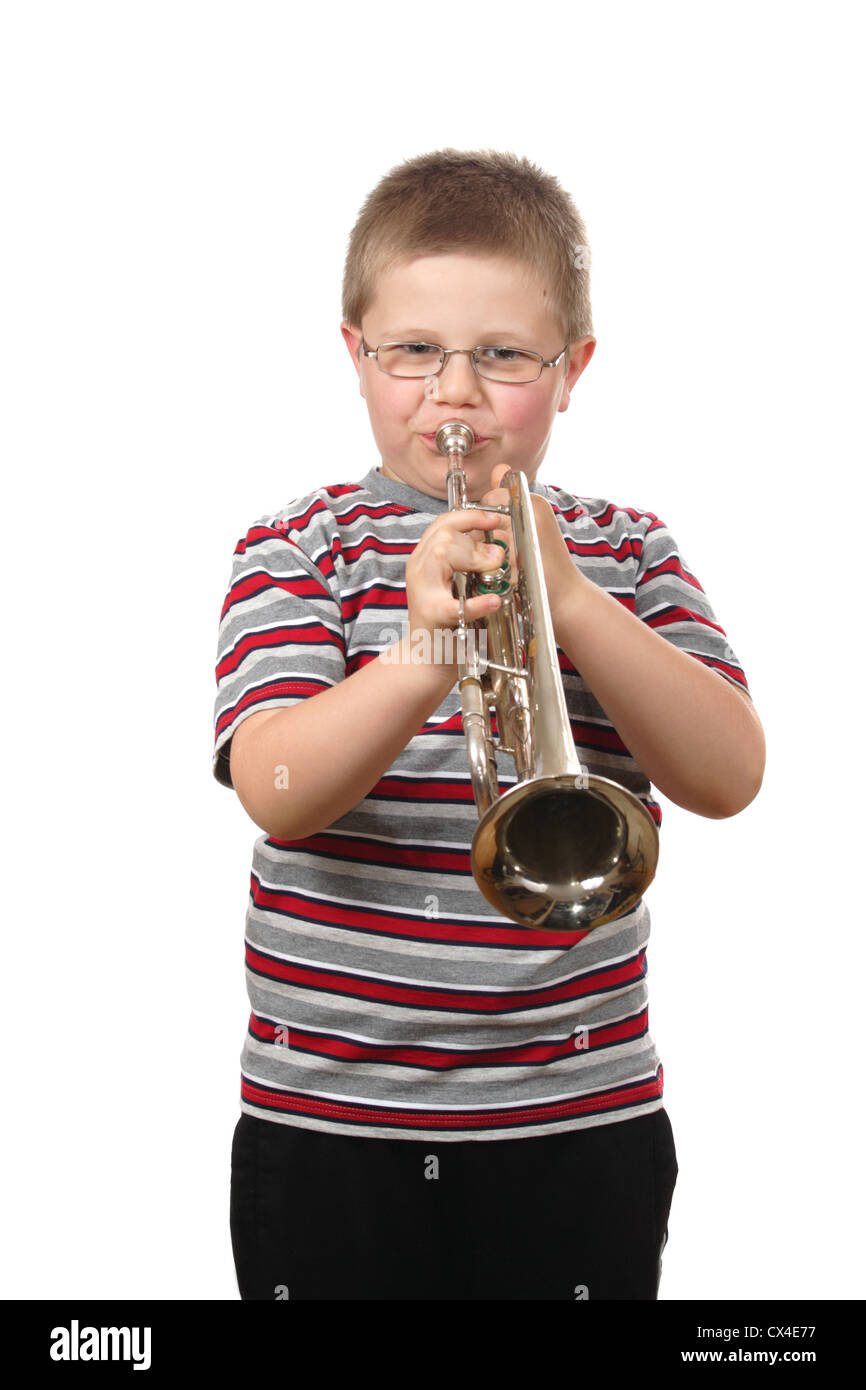Boy with trumpet hires stock photography and images Alamy