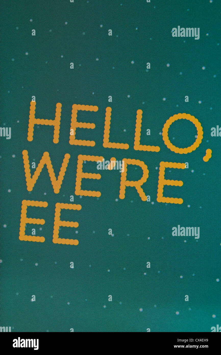 Screen shot of the EE ("Everything Everywhere") 4G mobile network Stock Photo Alamy