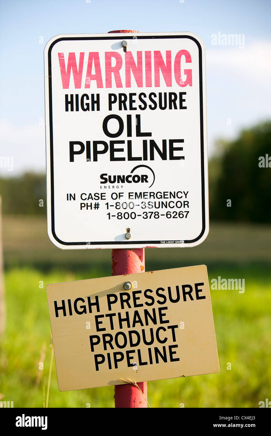 An oil pipeline north of Fort McMurray in the heart of the Canadian tar sands Stock Photo Alamy